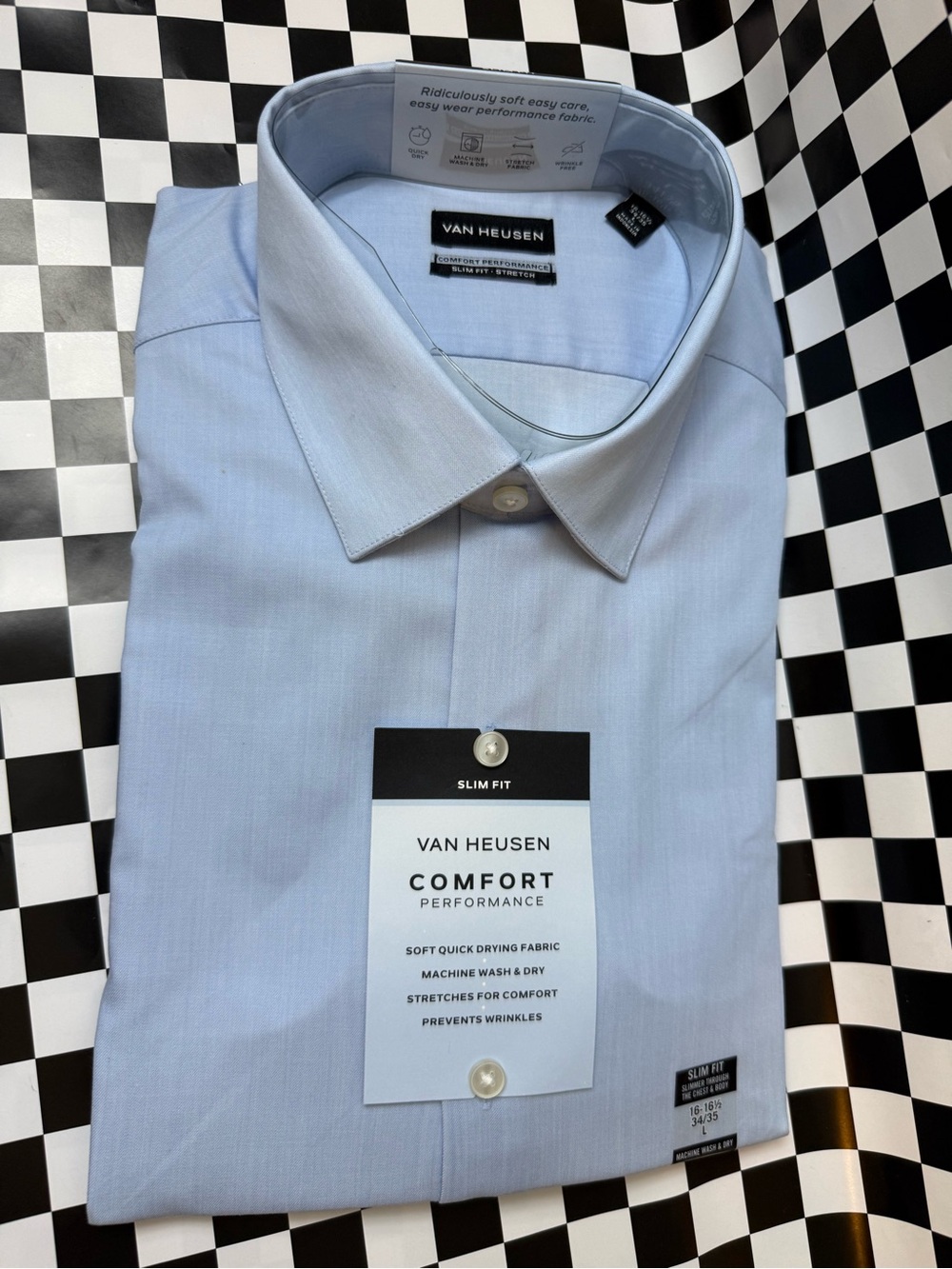 Van Heusen Light Blue Men's Dress Shirt - Slim Fit